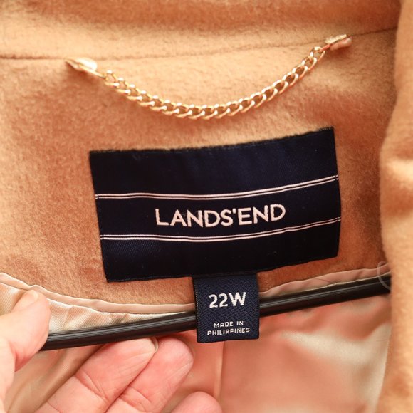 Lands End Camel Wool Blend Swing Coat Size 22 - Picture 4 of 9